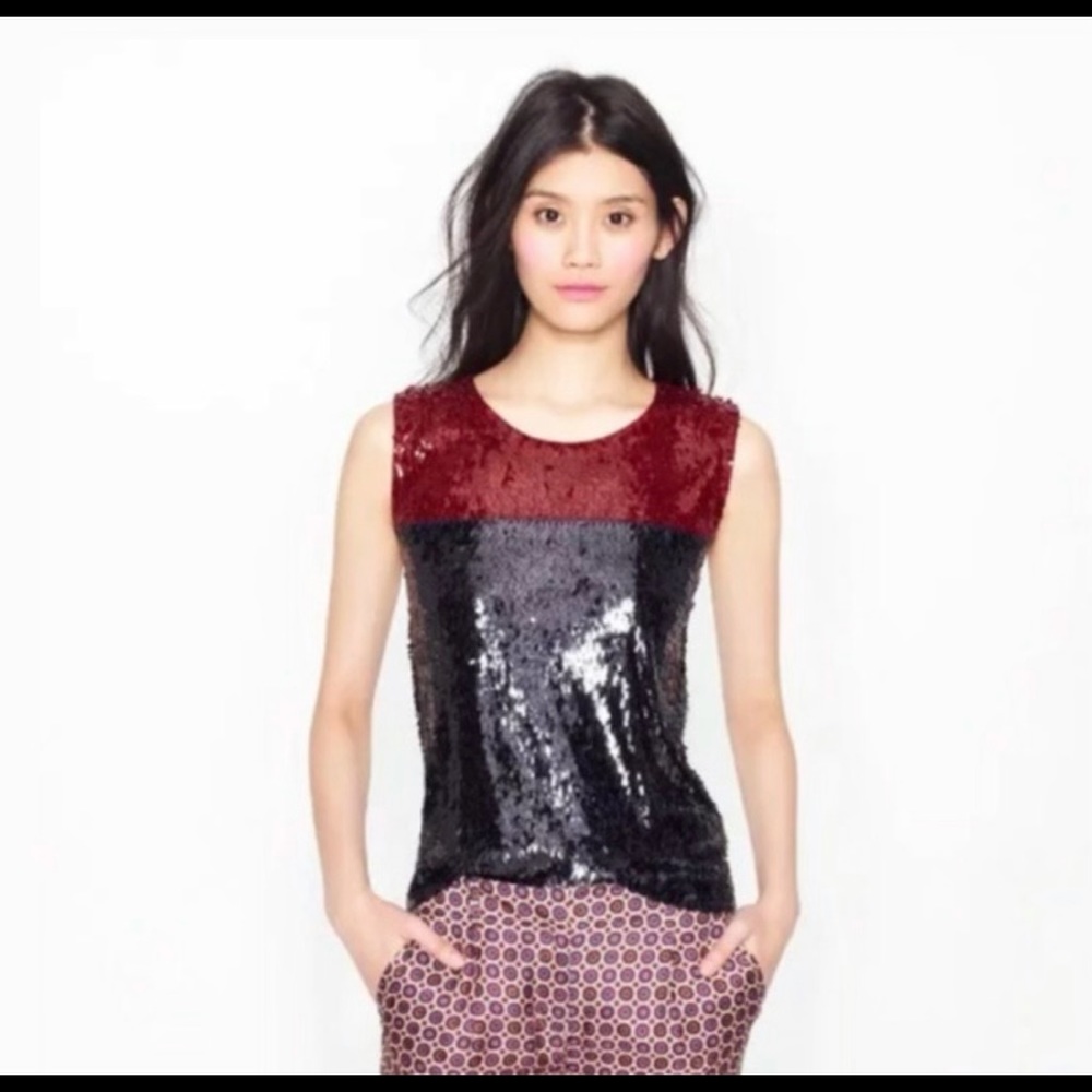 LIKE NEW JCrew sequin holiday top! Size medium.